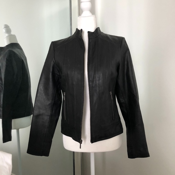 Kenneth Cole Reaction Moto Leather Jacket - Picture 1 of 3